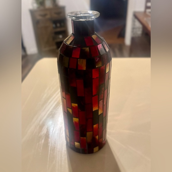 Stained Glass Jewel Toned Mosaic Vase - Picture 2 of 7